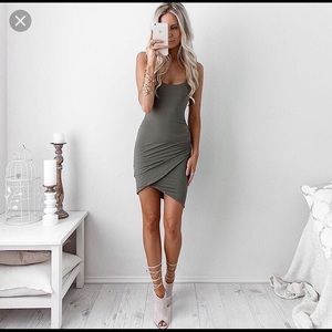kookai green wrap dress